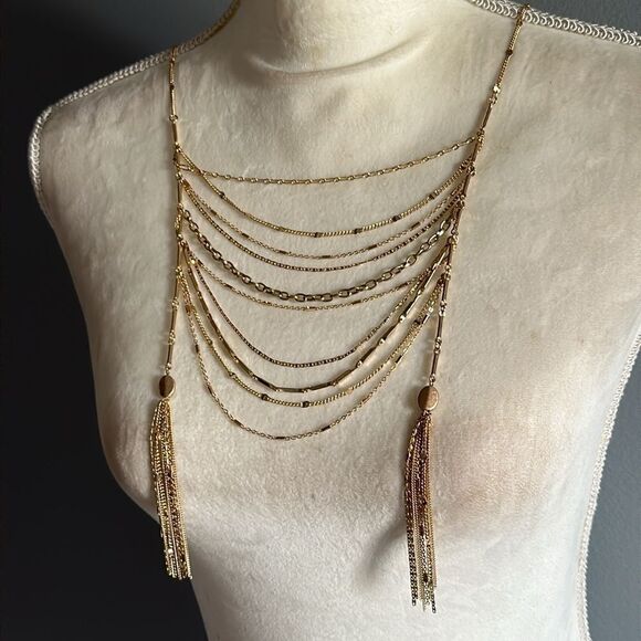 🔥Anthropologie Baubles Bijou Multilayer Chains Necklace - Picture 1 of 9